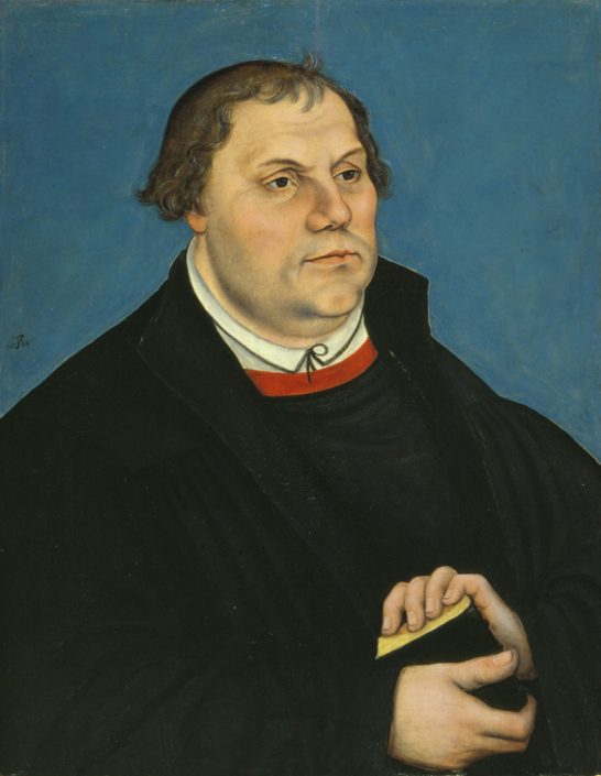 Luther-Porträt von Lucas Cranach im Luther-Zimmer der Veste, um 1546