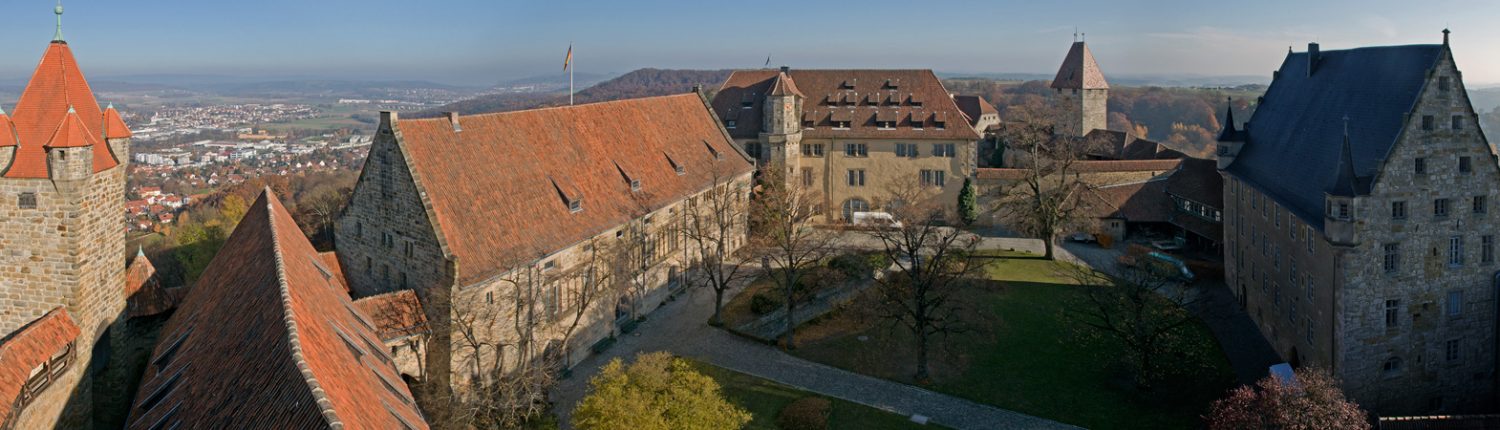 Blick vom Blauen Turm in den 2. Burghof, Veste Coburg