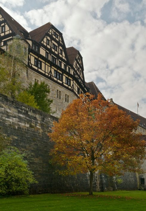 Blick auf den Fürstenbau vom nördlichen Wallgraben aus