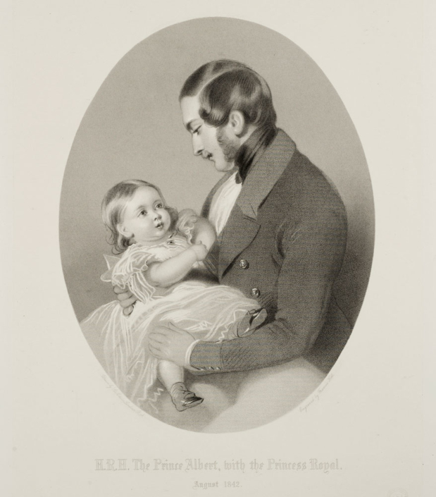 Francis Holl (1815–1884) nach Edwin Landseer (1802–1873) Prinz Albert mit der kleinen Prinzessin Victoria im August 1842