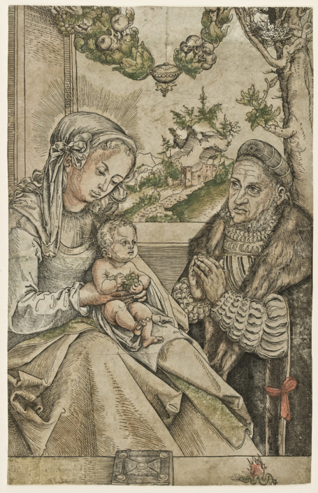 Lucas Cranach d. Ä., Kurfürst Friedrich der Weise von Sachsen vor der Madonna mit Kind kniend, um 1512 – 1515