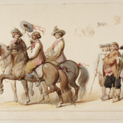 Ferdinand Rothbart, Entwurf zum Wandgemälde „Hochzeitszug Johann Casimirs“, Handzeichnung, 1854