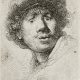 Rembrandt Harmensz. van Rijn (1606–1669), Selbstbildnis mit aufgerissenen Augen, 1630. Kunstsammlungen der Veste Coburg, Kupferstichkabinett, Inv.-Nr. VII,382,300