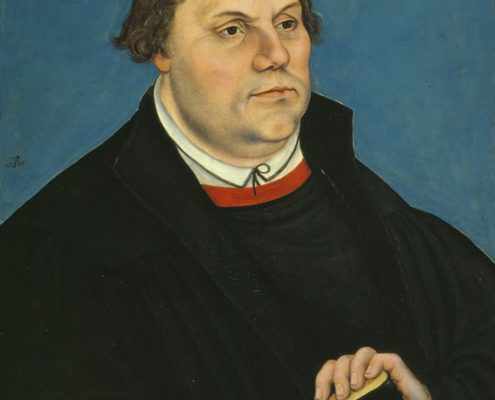 Luther-Porträt von Lucas Cranach im Luther-Zimmer der Veste, um 1546
