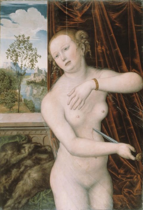 Der Selbstmord der Lucretia (um 1518) zeigt den Einfluss venezianischer Kunst auf Lucas Cranach d.Ä.