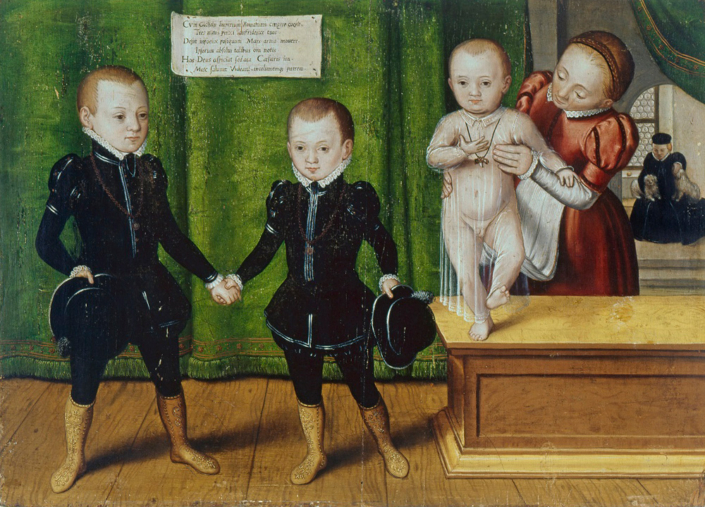 Die drei Söhne Herzog Johann Friedrichs II. von Sachsen (Friedrich Heinrich, Johann Casimir und Johann Ernst), 1567/68