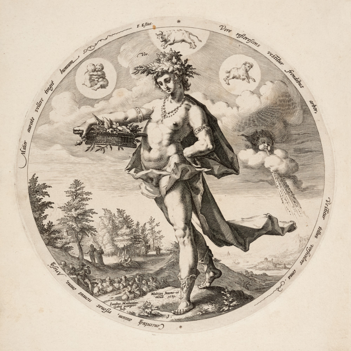 Jacob Matham nach Hendrick Goltzius, Der Frühling, aus: Die vier Jahreszeiten, 1589. Foto: Kunstsammlungen der Veste Coburg