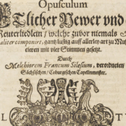 Titelblatt der „Reuterliedlein“, Nürnberg, 1603 (Image 41 of Opusculum etlicher newer und alter Reuterliedlein welche zuvor niemals musicaliter componirt | Library of Congress (loc.gov))