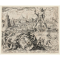 Philips Galle nach Maarten van Heemskerck, Der Koloss von Rhodos, aus: Die acht Weltwunder, 1572. Foto: Kunstsammlungen der Veste Coburg