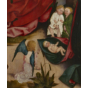Hier versammeln sich kleine Engel an der weihnachtlichen Krippe zu einem Gespräch; Detail aus: Umkreis Michael Wolgemut, Geburt Christi, um 1480/90, Foto: Kunstsammlungen der Veste Coburg